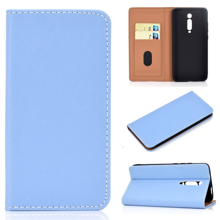 For Xiaomi Redmi K20 Solid Color Frosted Magnetic Horizontal Flip Leather Case with Card Slots & Holder