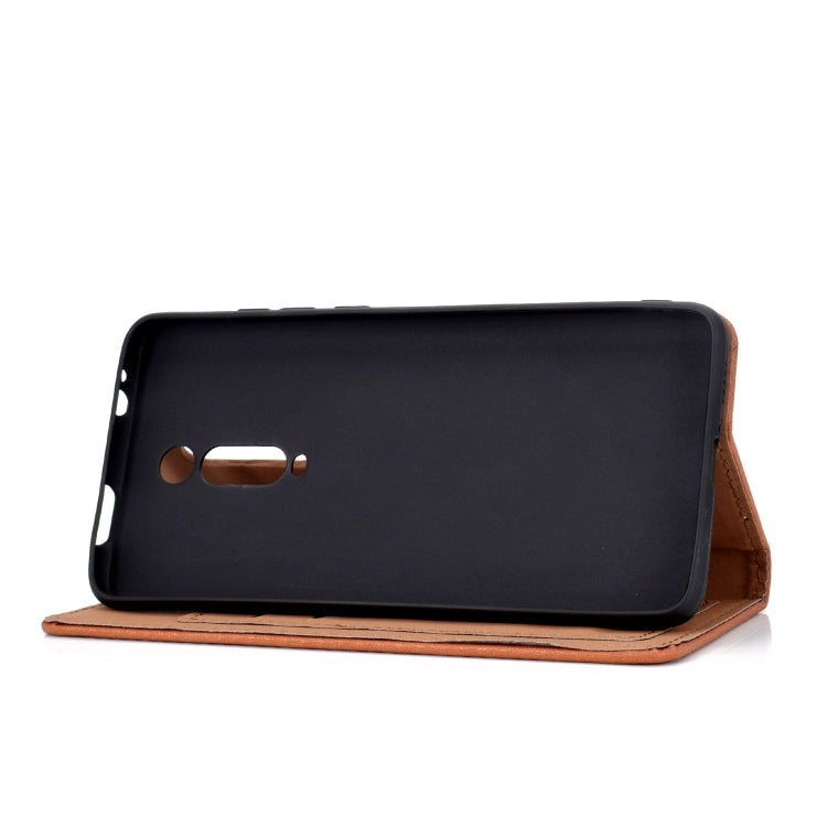 For Xiaomi Redmi K20 Solid Color Frosted Magnetic Horizontal Flip Leather Case with Card Slots & Holder