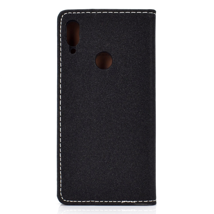 For Xiaomi Redmi Note 7 Solid Color Frosted Magnetic Horizontal Flip Leather Case with Card Slots & Holder