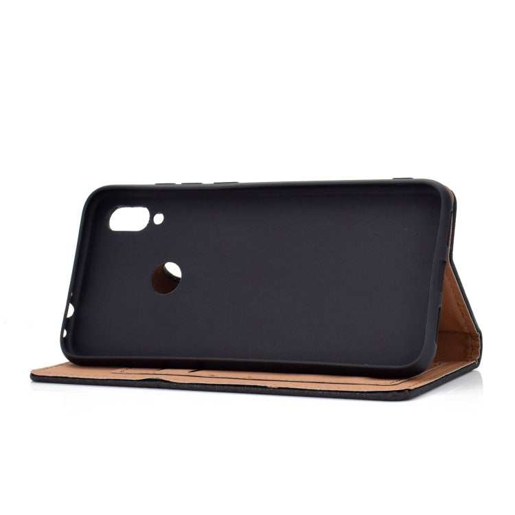 For Xiaomi Redmi Note 7 Solid Color Frosted Magnetic Horizontal Flip Leather Case with Card Slots & Holder