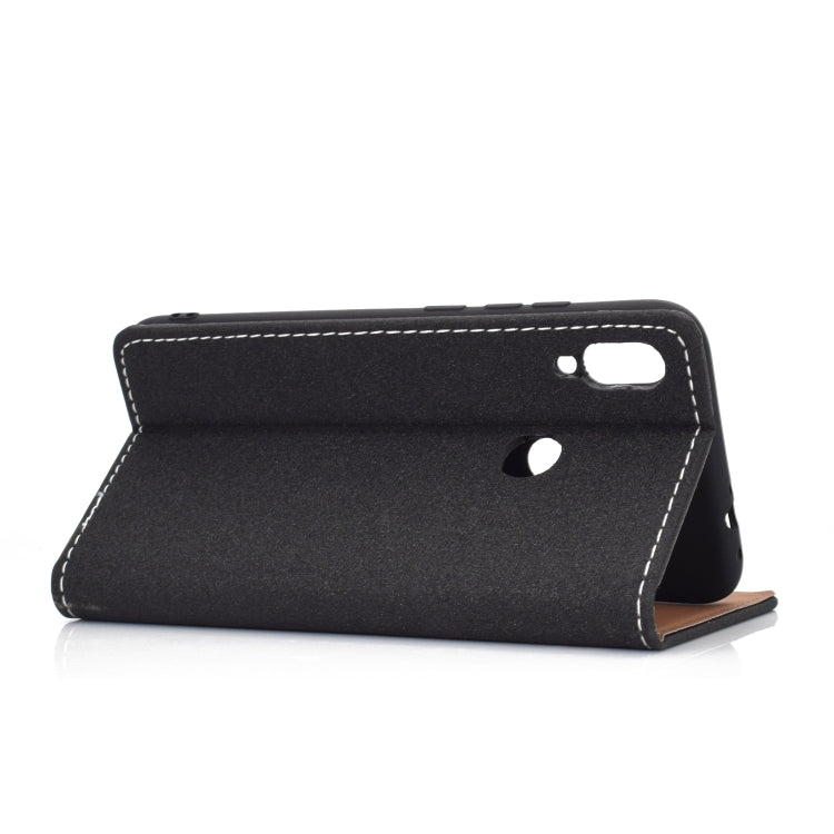 For Xiaomi Redmi Note 7 Solid Color Frosted Magnetic Horizontal Flip Leather Case with Card Slots & Holder