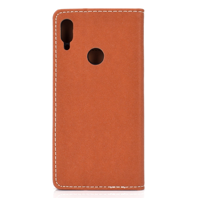 For Xiaomi Redmi Note 7 Solid Color Frosted Magnetic Horizontal Flip Leather Case with Card Slots & Holder