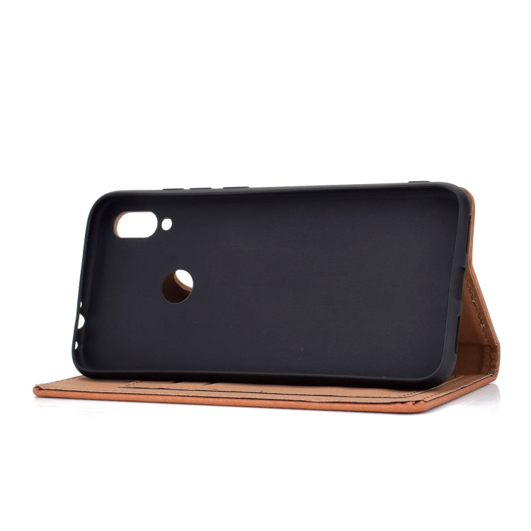 For Xiaomi Redmi Note 7 Solid Color Frosted Magnetic Horizontal Flip Leather Case with Card Slots & Holder