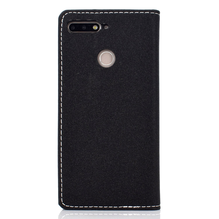 For Xiaomi 8 Lite Solid Color Frosted Magnetic Horizontal Flip Leather Case with Card Slots & Holder