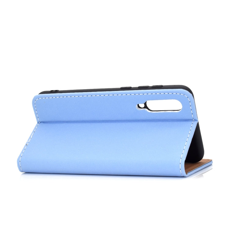 For Xiaomi 9 SE Solid Color Frosted Magnetic Horizontal Flip Leather Case with Card Slots & Holder