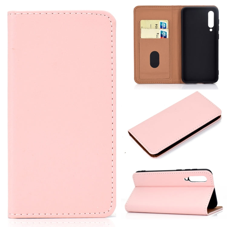 For Xiaomi 9 SE Solid Color Frosted Magnetic Horizontal Flip Leather Case with Card Slots & Holder