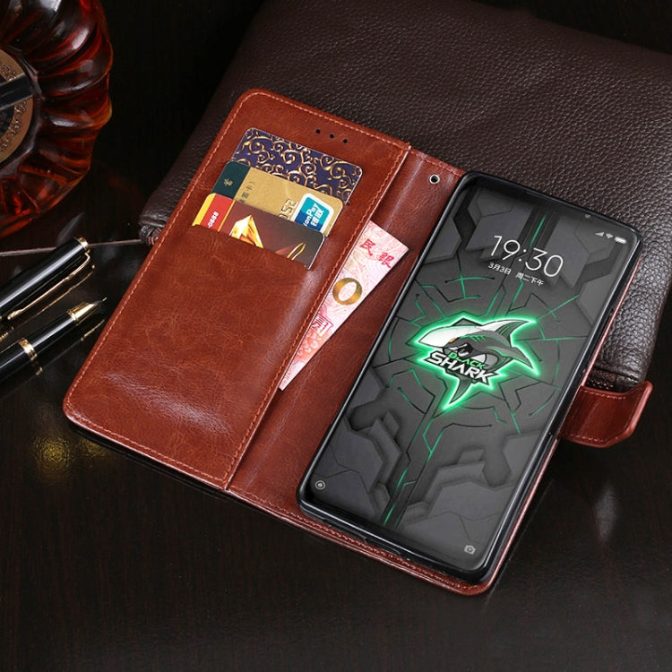 For Xiaomi Black Shark 3 Pro idewei Crazy Horse Texture Horizontal Flip Leather Case with Holder & Card Slots & Wallet