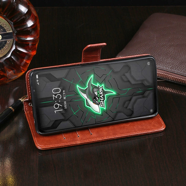 For Xiaomi Black Shark 3 Pro idewei Crazy Horse Texture Horizontal Flip Leather Case with Holder & Card Slots & Wallet