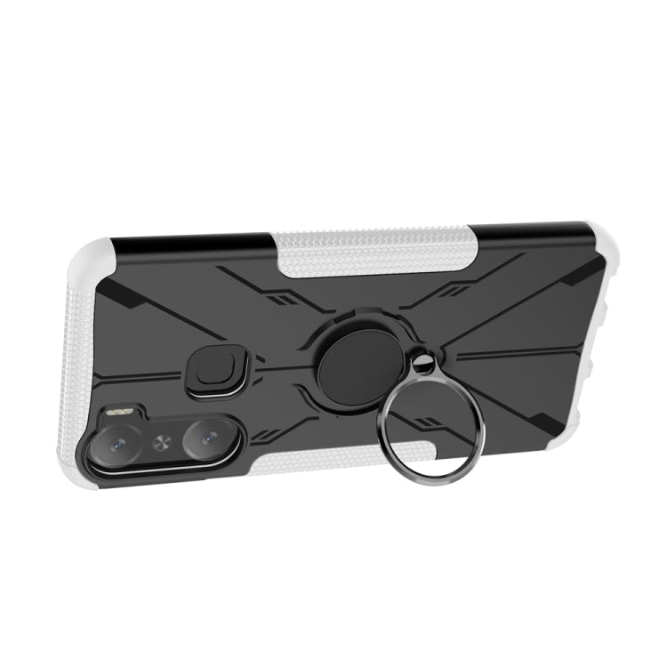 For Infinix Hot 12 Pro Armor Bear Shockproof PC + TPU Phone Case with Ring Holder