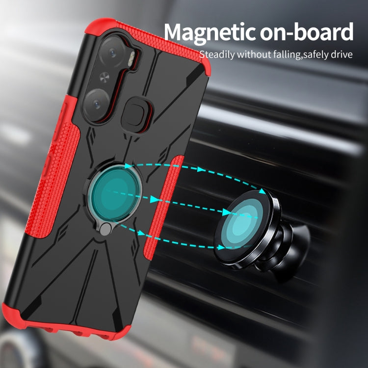 For Infinix Hot 12 Pro Armor Bear Shockproof PC + TPU Phone Case with Ring Holder