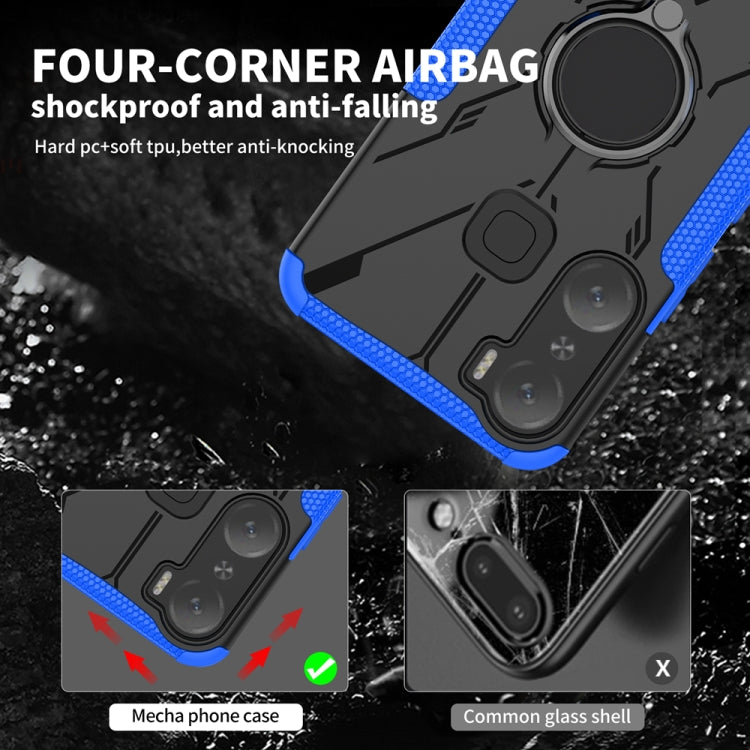 For Infinix Hot 12 Pro Armor Bear Shockproof PC + TPU Phone Case with Ring Holder