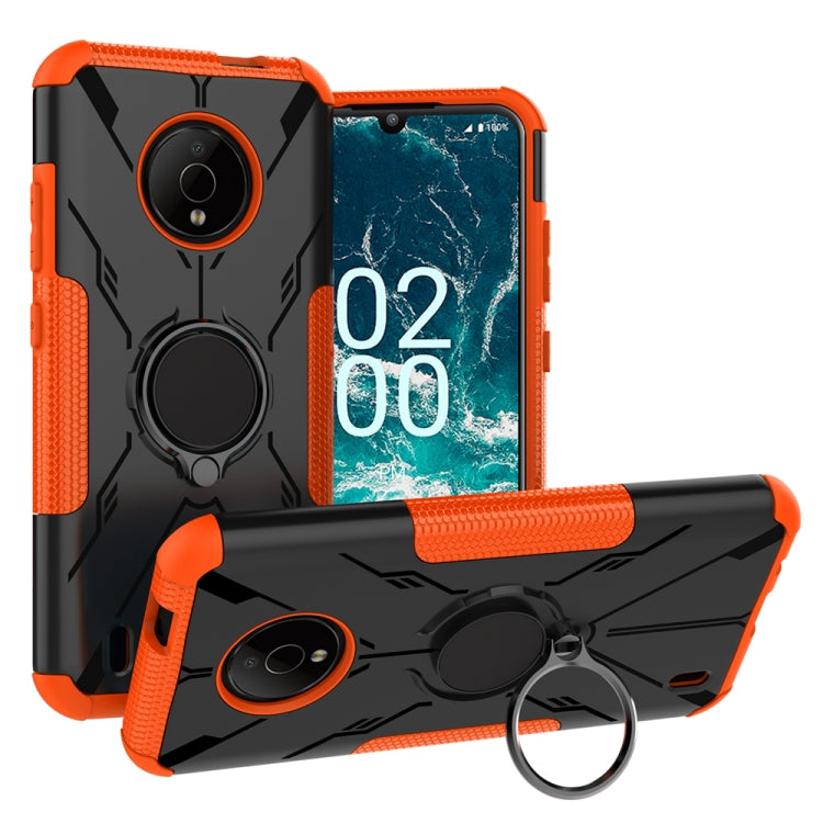 For Nokia C200 Armor Bear Shockproof PC + TPU Phone Case with Ring Holder
