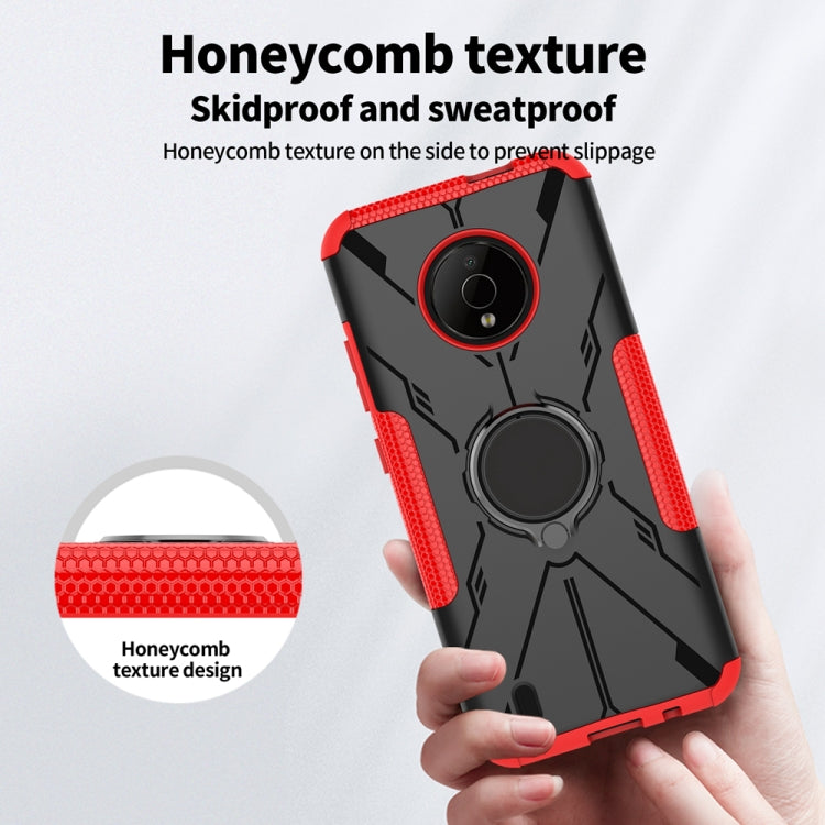 For Nokia C200 Armor Bear Shockproof PC + TPU Phone Case with Ring Holder