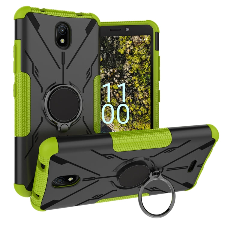 For Nokia C100 Armor Bear Shockproof PC + TPU Phone Case with Ring Holder