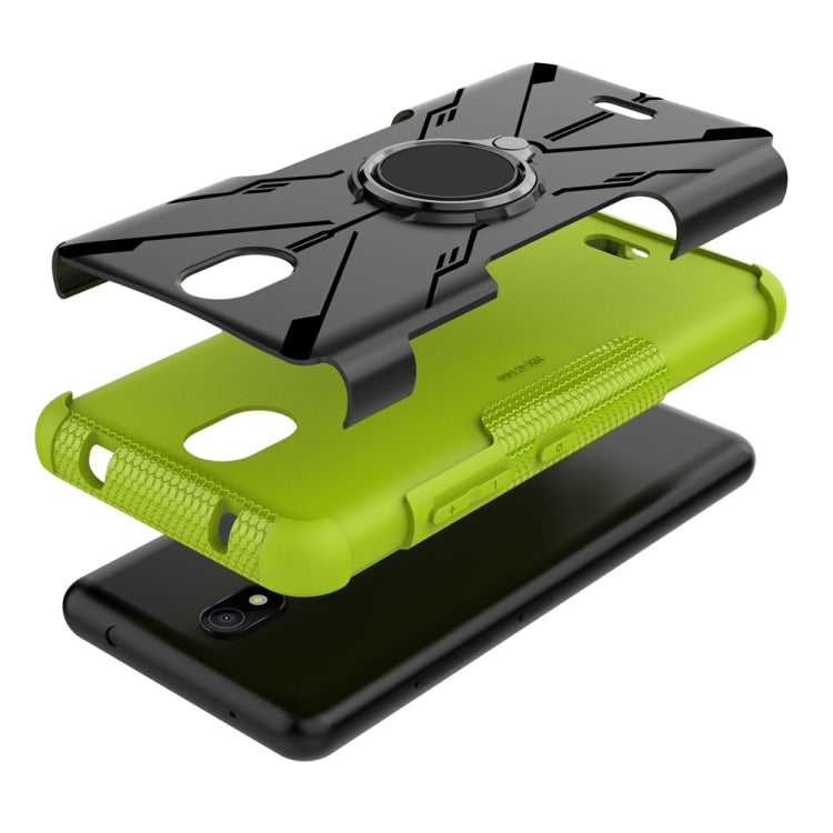 For Nokia C100 Armor Bear Shockproof PC + TPU Phone Case with Ring Holder