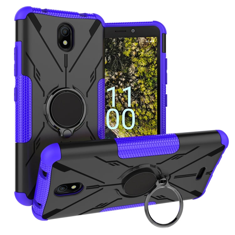 For Nokia C100 Armor Bear Shockproof PC + TPU Phone Case with Ring Holder