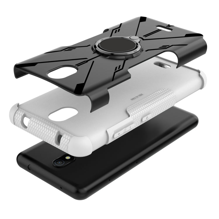 For Nokia C100 Armor Bear Shockproof PC + TPU Phone Case with Ring Holder