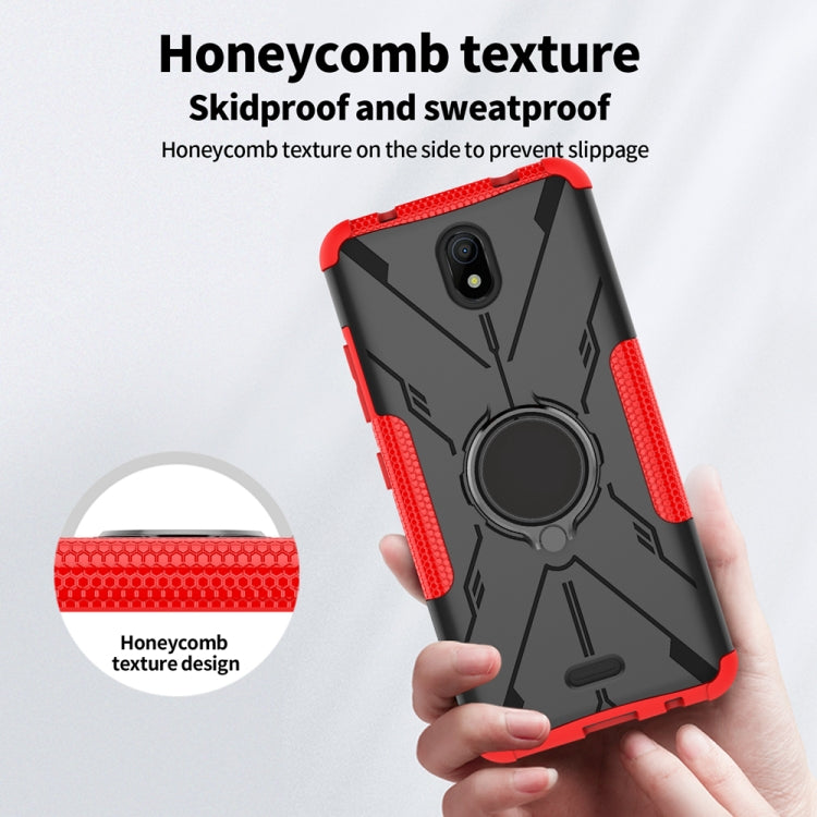 For Nokia C100 Armor Bear Shockproof PC + TPU Phone Case with Ring Holder