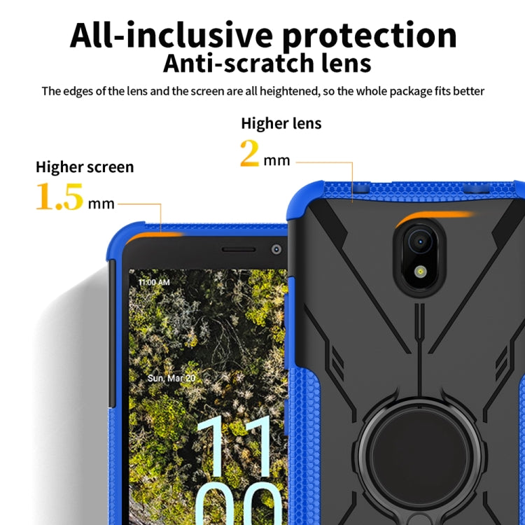 For Nokia C100 Armor Bear Shockproof PC + TPU Phone Case with Ring Holder