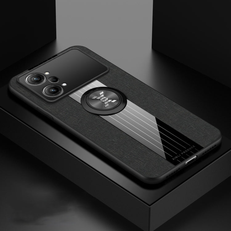 For OPPO K10 Pro XINLI Stitching Cloth Textue TPU Phone Case with Ring Holder