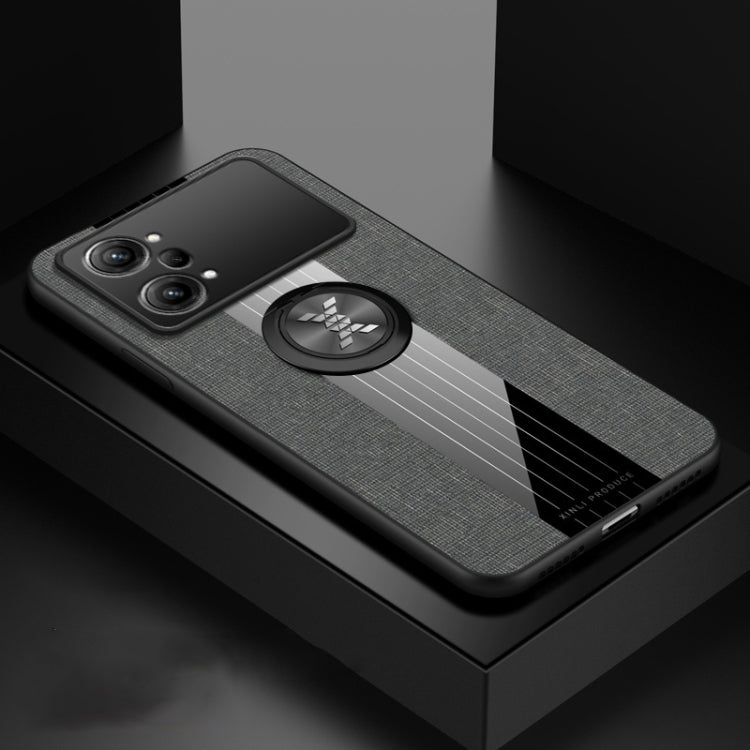 For OPPO K10 Pro XINLI Stitching Cloth Textue TPU Phone Case with Ring Holder