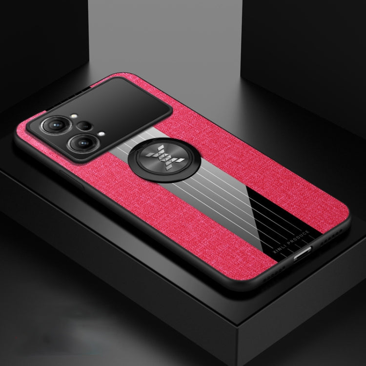 For OPPO K10 Pro XINLI Stitching Cloth Textue TPU Phone Case with Ring Holder