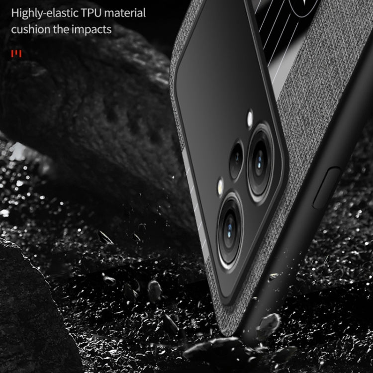 For OPPO K10 Pro XINLI Stitching Cloth Textue TPU Phone Case with Ring Holder