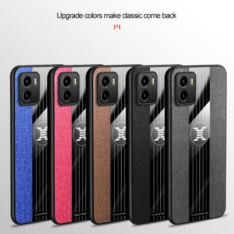 For vivo Y10 XINLI Stitching Cloth Textue TPU Phone Case with Ring Holder