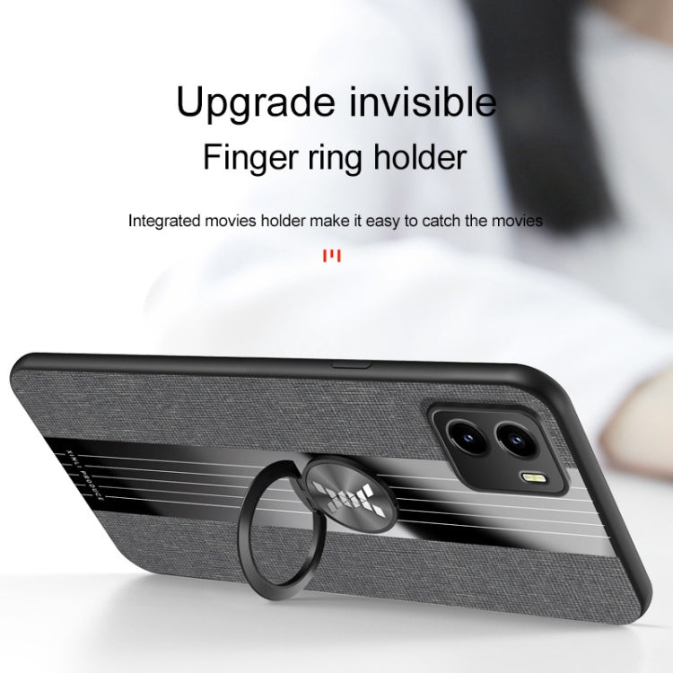For vivo Y10 XINLI Stitching Cloth Textue TPU Phone Case with Ring Holder