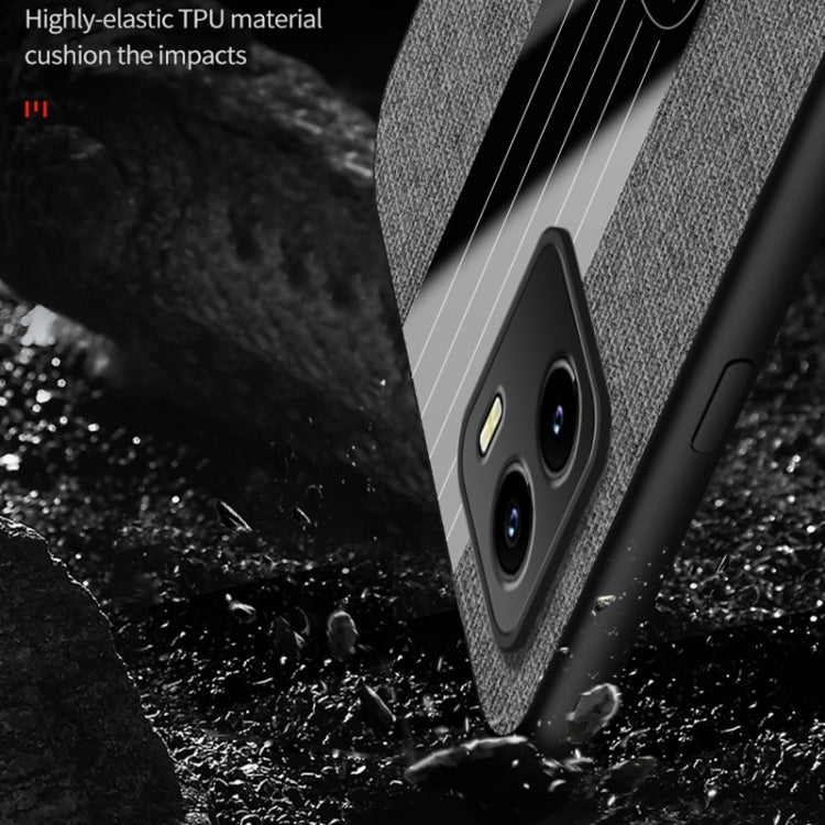 For vivo Y10 XINLI Stitching Cloth Textue TPU Phone Case with Ring Holder