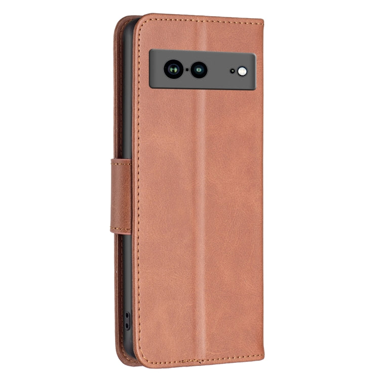 For Google Pixel 7a Lambskin Texture Pure Color Leather Phone Case