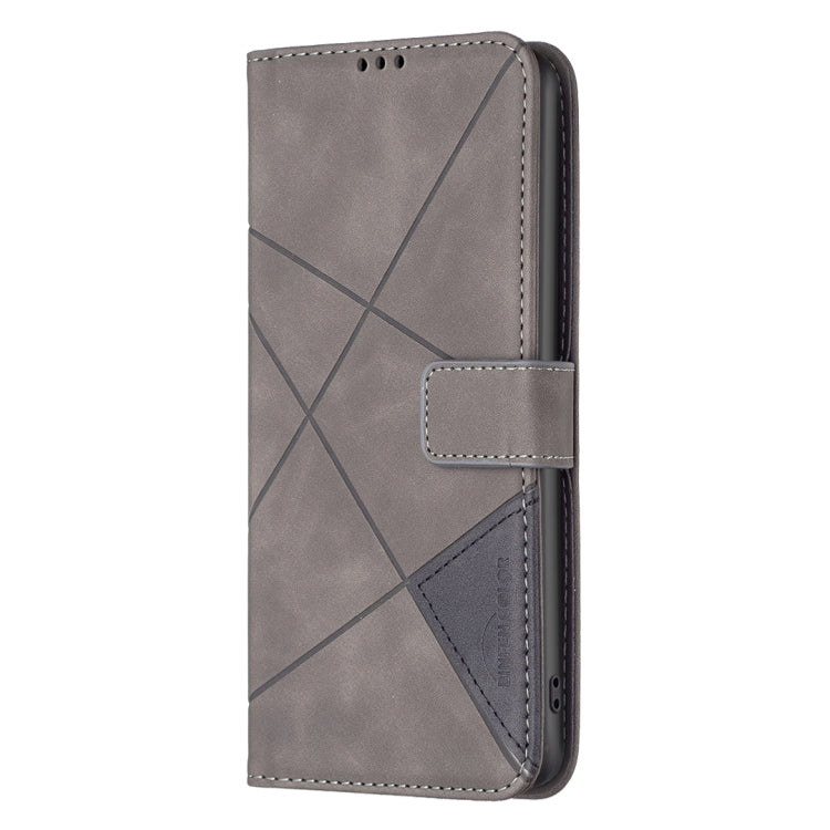 For Motorola Moto G Play 2023 Magnetic Buckle Rhombus Texture Leather Phone Case