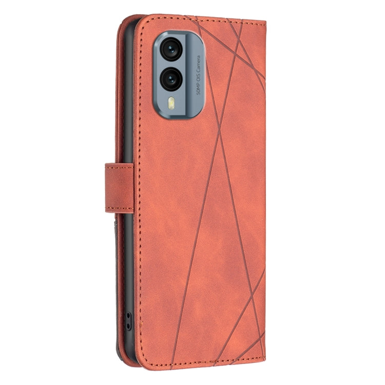 For Nokia X30 Magnetic Buckle Rhombus Texture Leather Phone Case