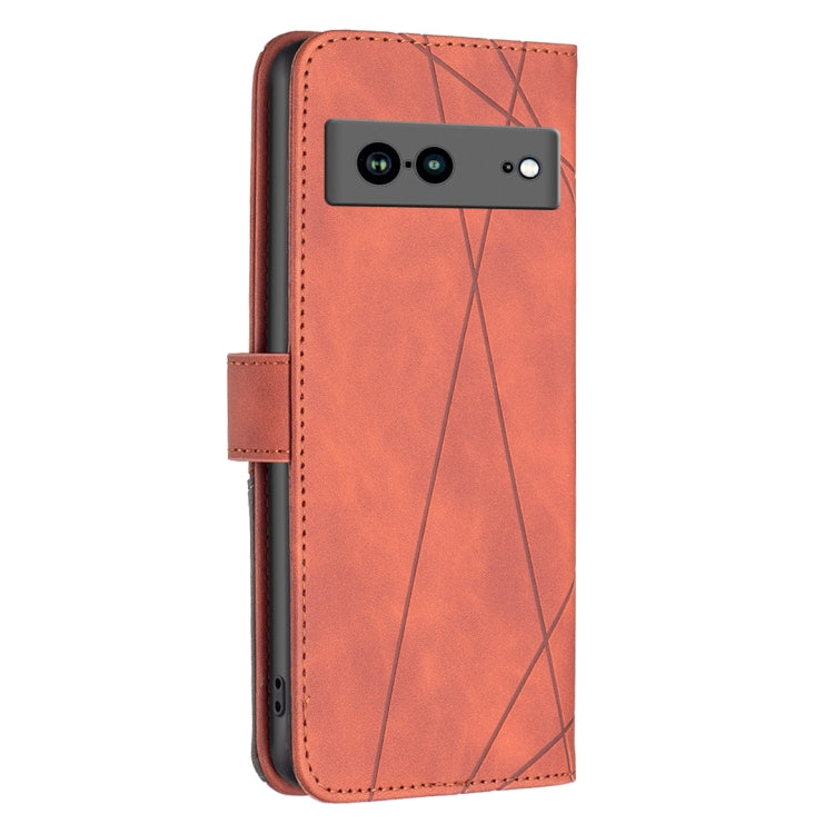 For Google Pixel 7a Magnetic Buckle Rhombus Texture Leather Phone Case