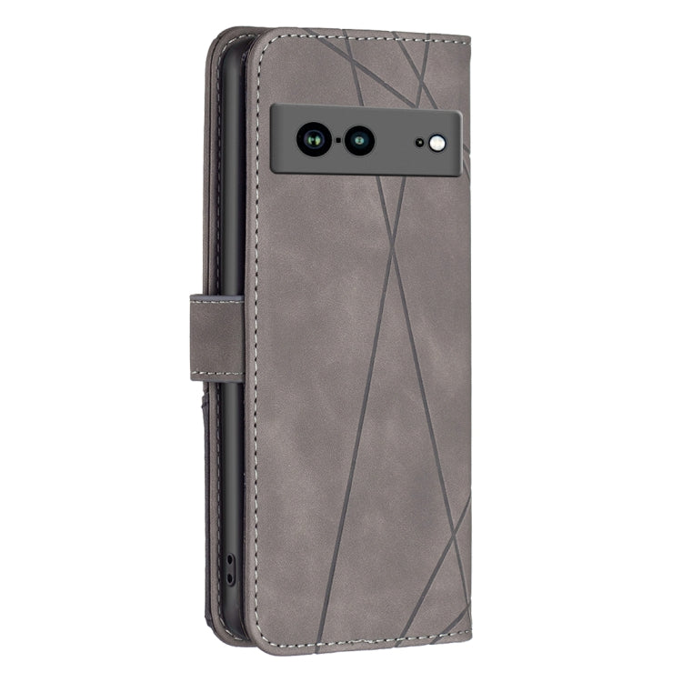 For Google Pixel 7a Magnetic Buckle Rhombus Texture Leather Phone Case
