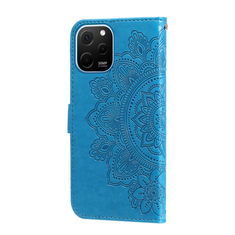 For Huawei nova Y61 7-petal Flowers Embossing Leather Phone Case