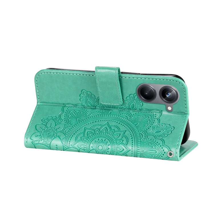 For Realme 10 Pro 5G 7-petal Flowers Embossing Leather Phone Case