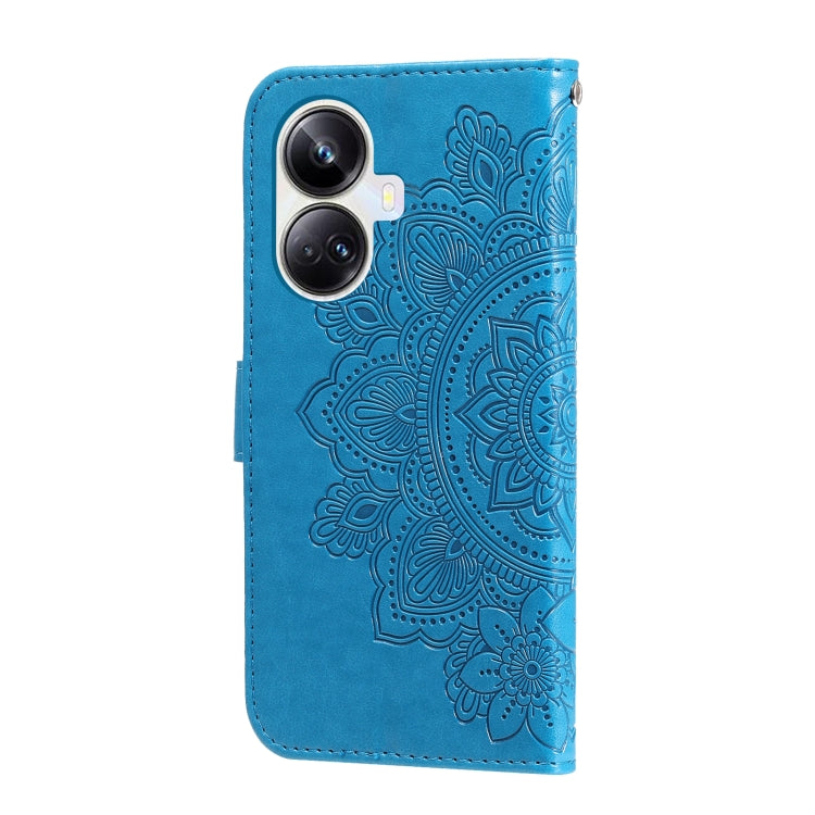 For Realme 10 Pro+ 5G 7-petal Flowers Embossing Leather Phone Case