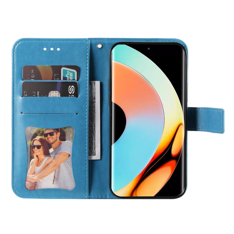 For Realme 10 Pro+ 5G 7-petal Flowers Embossing Leather Phone Case