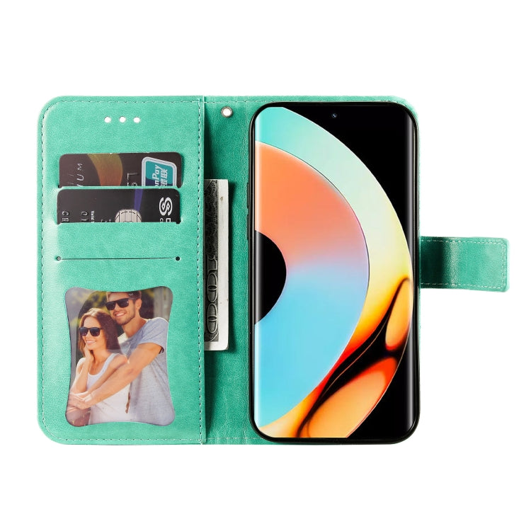 For Realme 10 Pro+ 5G 7-petal Flowers Embossing Leather Phone Case