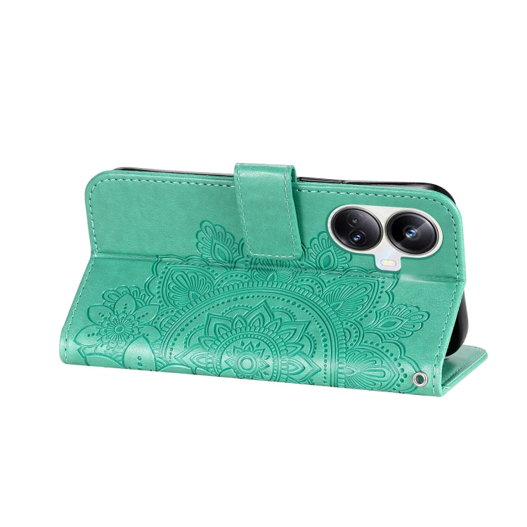 For Realme 10 Pro+ 5G 7-petal Flowers Embossing Leather Phone Case