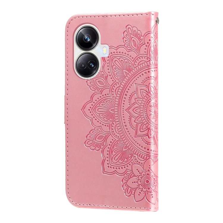 For Realme 10 Pro+ 5G 7-petal Flowers Embossing Leather Phone Case