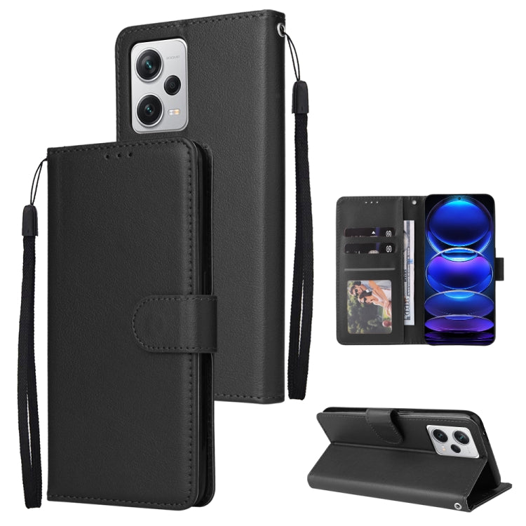 For Xiaomi Redmi Note 12 Pro+ China Multifunctional 3 Card Slots Leather Phone Case