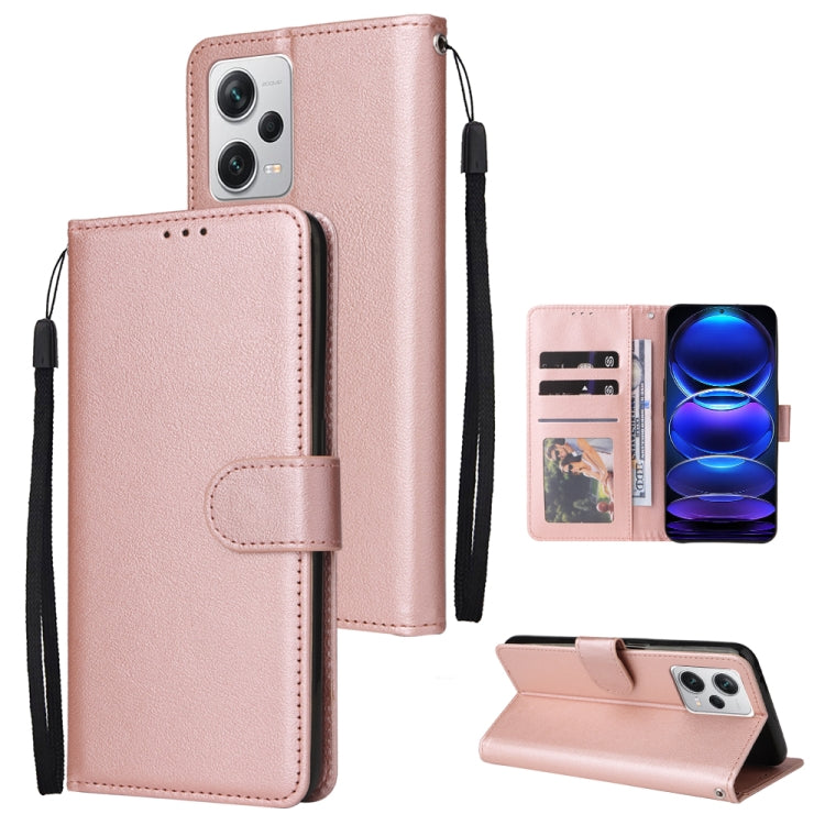 For Xiaomi Redmi Note 12 Pro+ China Multifunctional 3 Card Slots Leather Phone Case