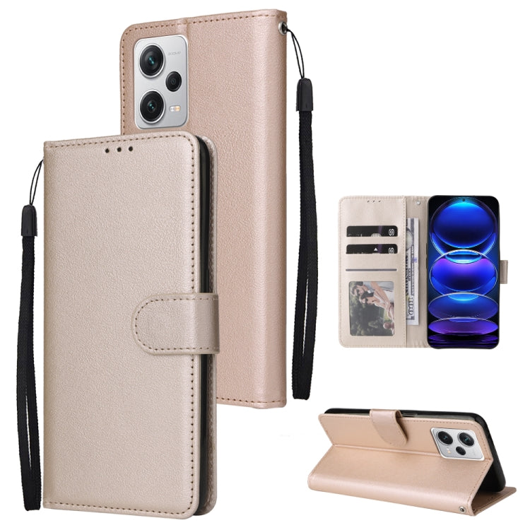 For Xiaomi Redmi Note 12 Pro+ China Multifunctional 3 Card Slots Leather Phone Case