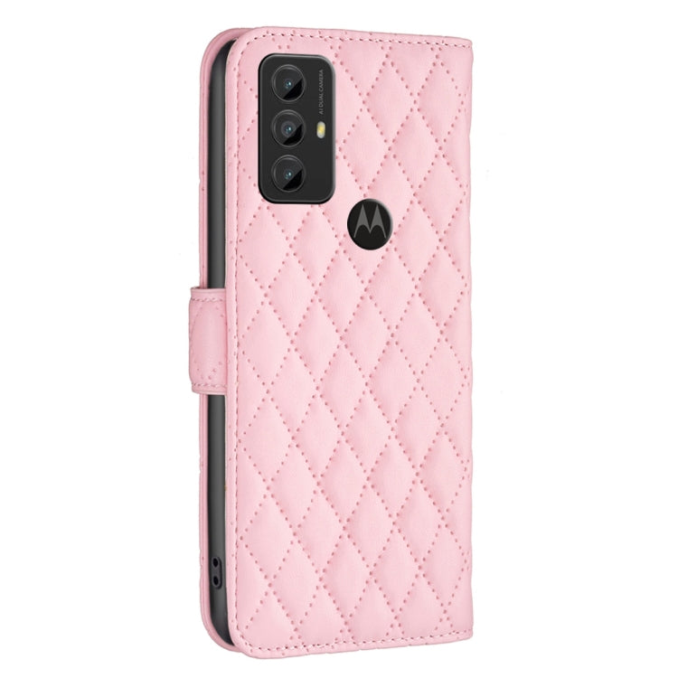 For Motorola Moto G Play 2023 Diamond Lattice Wallet Leather Flip Phone Case