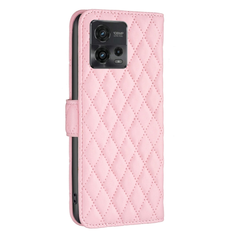 For Motorola Moto G72 Diamond Lattice Wallet Leather Flip Phone Case