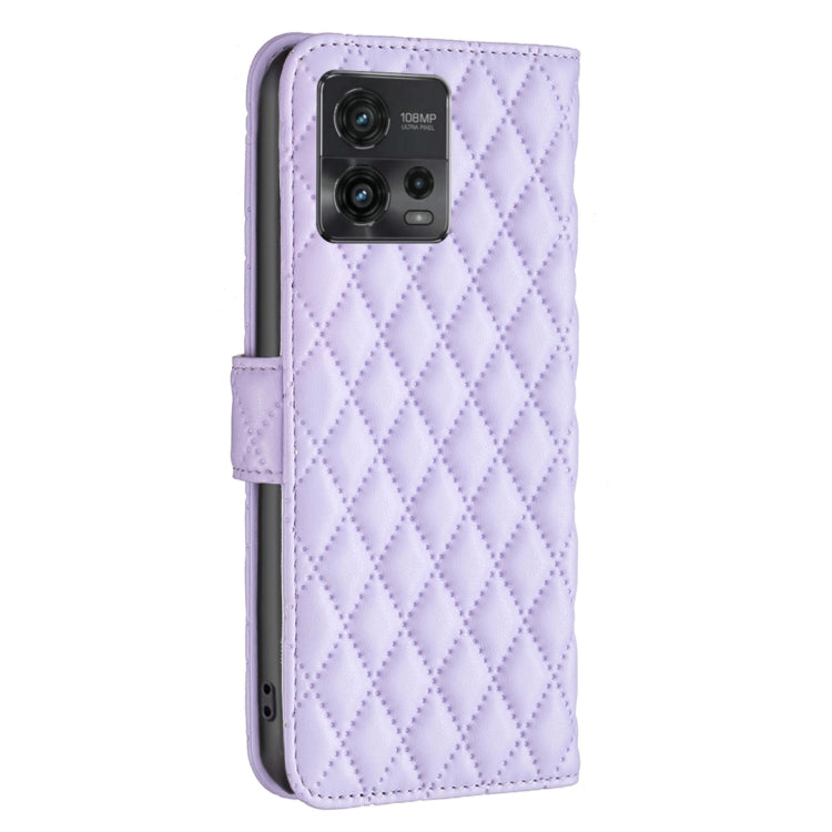 For Motorola Moto G72 Diamond Lattice Wallet Leather Flip Phone Case
