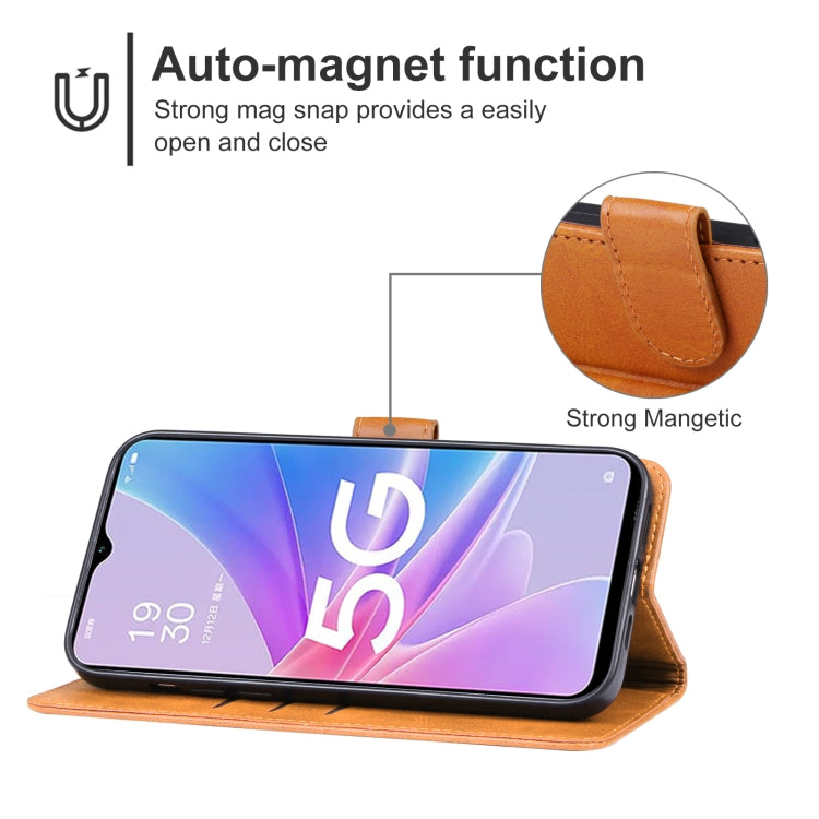 For OPPO A58x Leather Phone Case