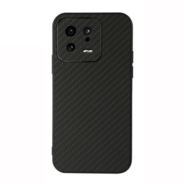 For Xiaomi 13 Accurate Hole Carbon Fiber Texture PU Phone Case